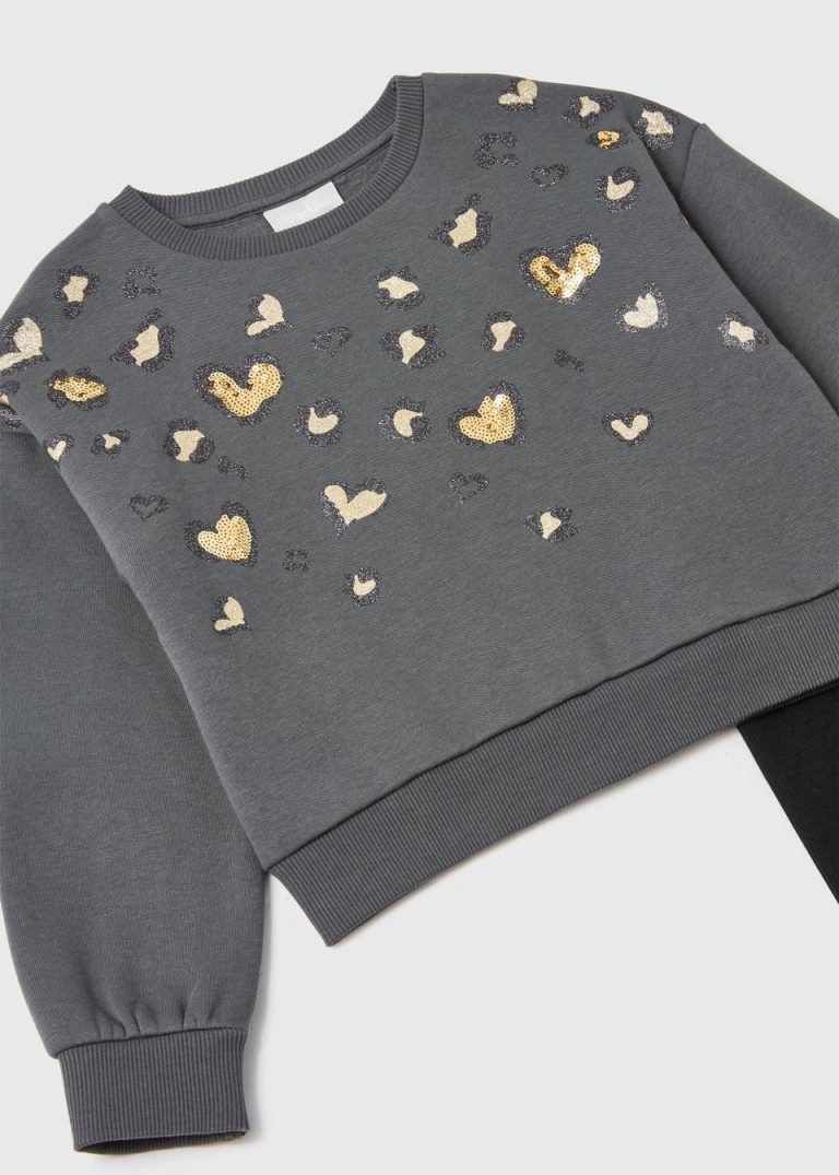 Kız Çocuk Sweatshirt Tayt Takım