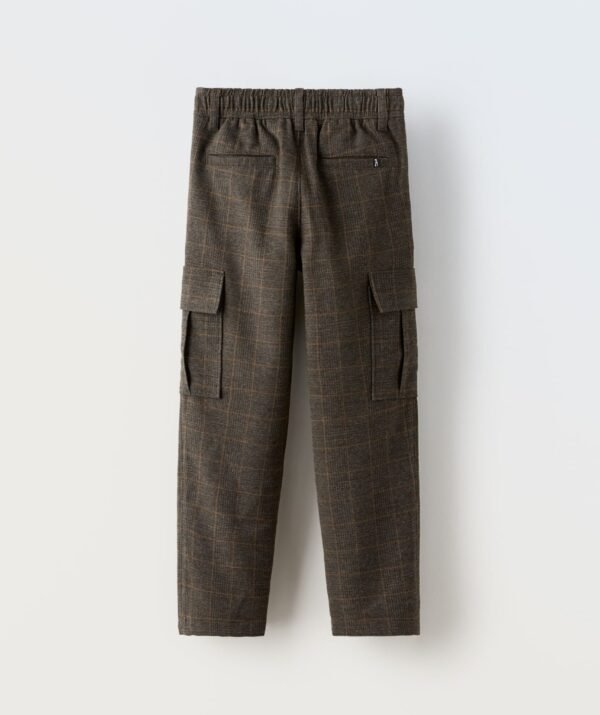 Erkek Çocuk Ekoseli Kargo Pantolon