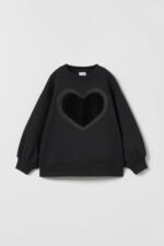 Kız Çocuk Kalpli Sweatshirt
