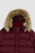 Kız Çocuk Kapüşonlu Suni Kürklü Mont - Görsel 3