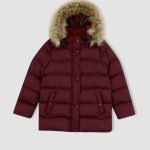 Kız Çocuk Kapüşonlu Suni Kürklü Mont