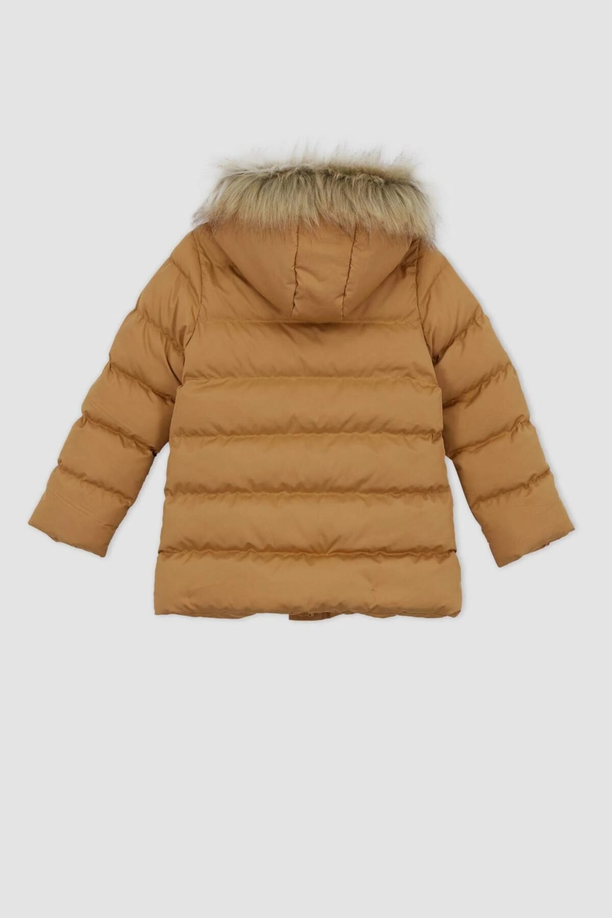 Kız Çocuk Kapüşonlu Suni Kürklü Mont - Görsel 2