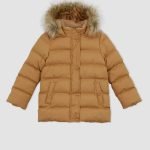 Kız Çocuk Kapüşonlu Suni Kürklü Mont