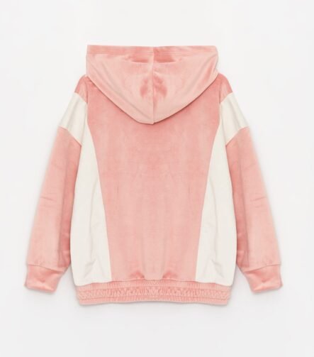 Kız Çocuk Kapüşonlu Kadife Sweatshirt