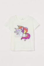 Kız Çocuk Baskılı Pullu T-Shirt