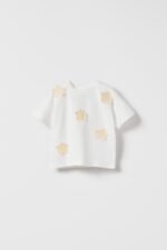 Kız Bebek Çiçek Aplikeli T-Shirt