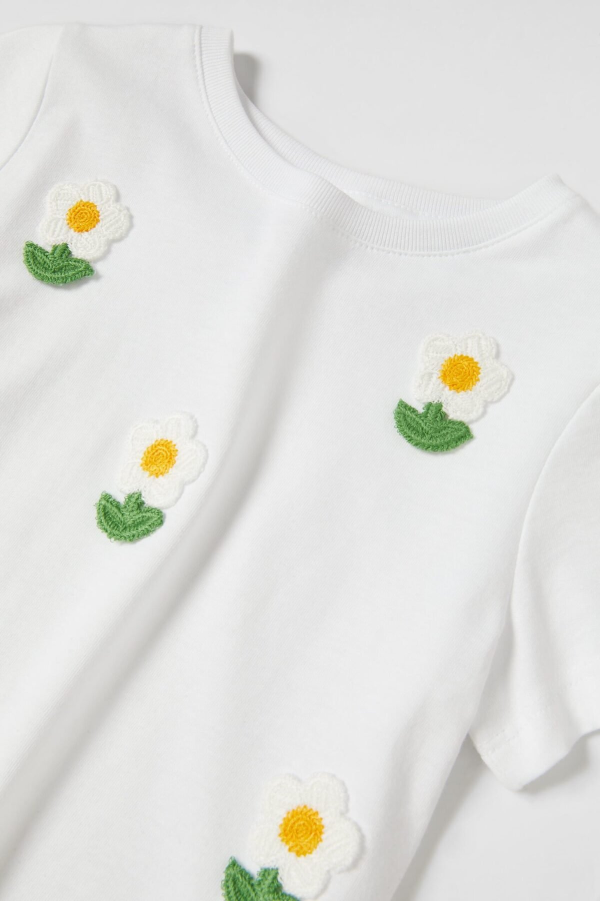 Kız Bebek Papatya Aplikeli T-Shirt - Görsel 3