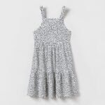 Kız Çocuk Askılı Desenli Elbise