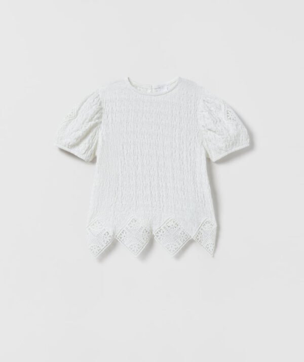 Kız Çocuk Etek Ucu Detaylı T-Shirt