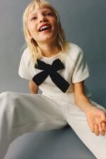 Kız Çocuk Fiyonk Detaylı T-Shirt - Görsel 5