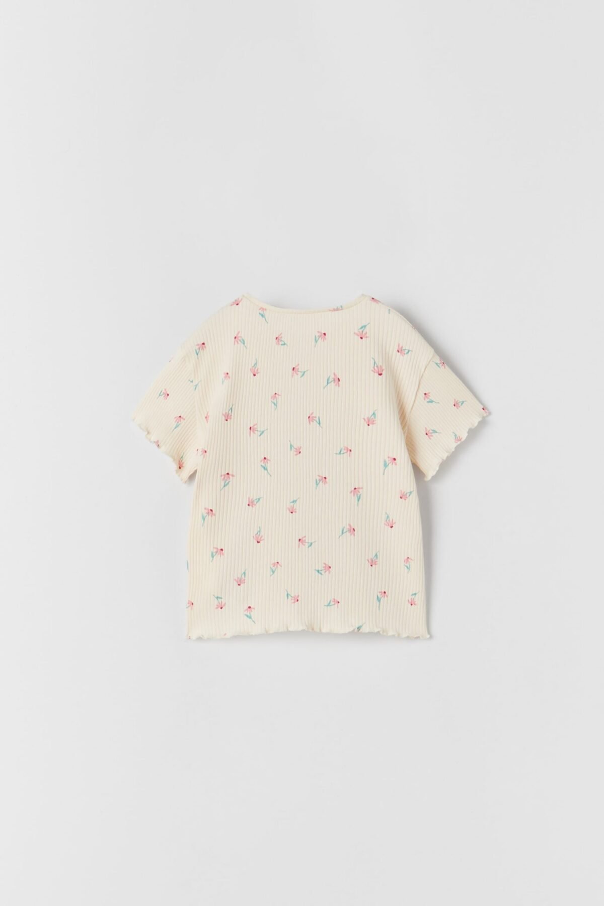 Kız Bebek Çiçekli Fitilli T-Shirt - Görsel 3