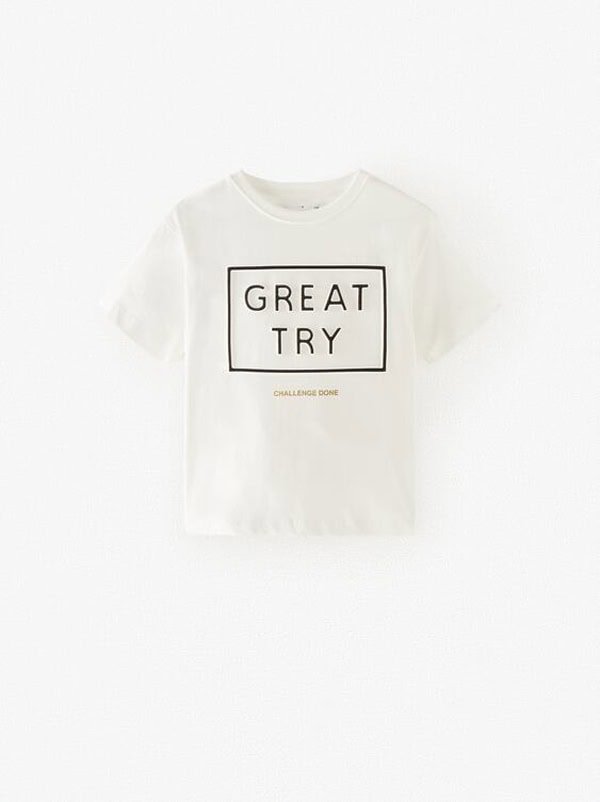 4269002261 Kız Çocuk Kabartma Baskılı T-Shirt - Görsel 1