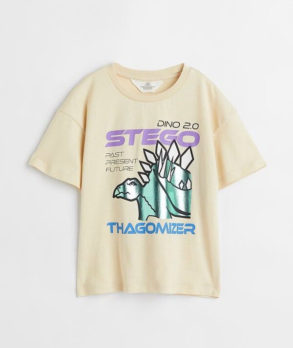 Erkek Çocuk Dinozor Baskılı T-Shirt