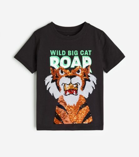 Erkek Çocuk Baskılı Pullu T-Shirt