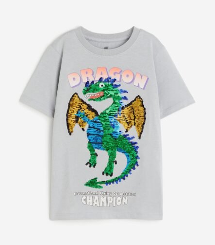 Erkek Çocuk Baskılı Pullu T-Shirt