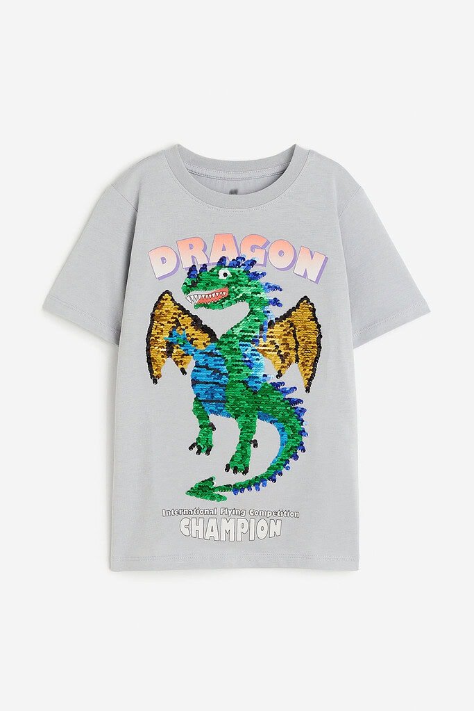 Erkek Çocuk Baskılı Pullu T-Shirt