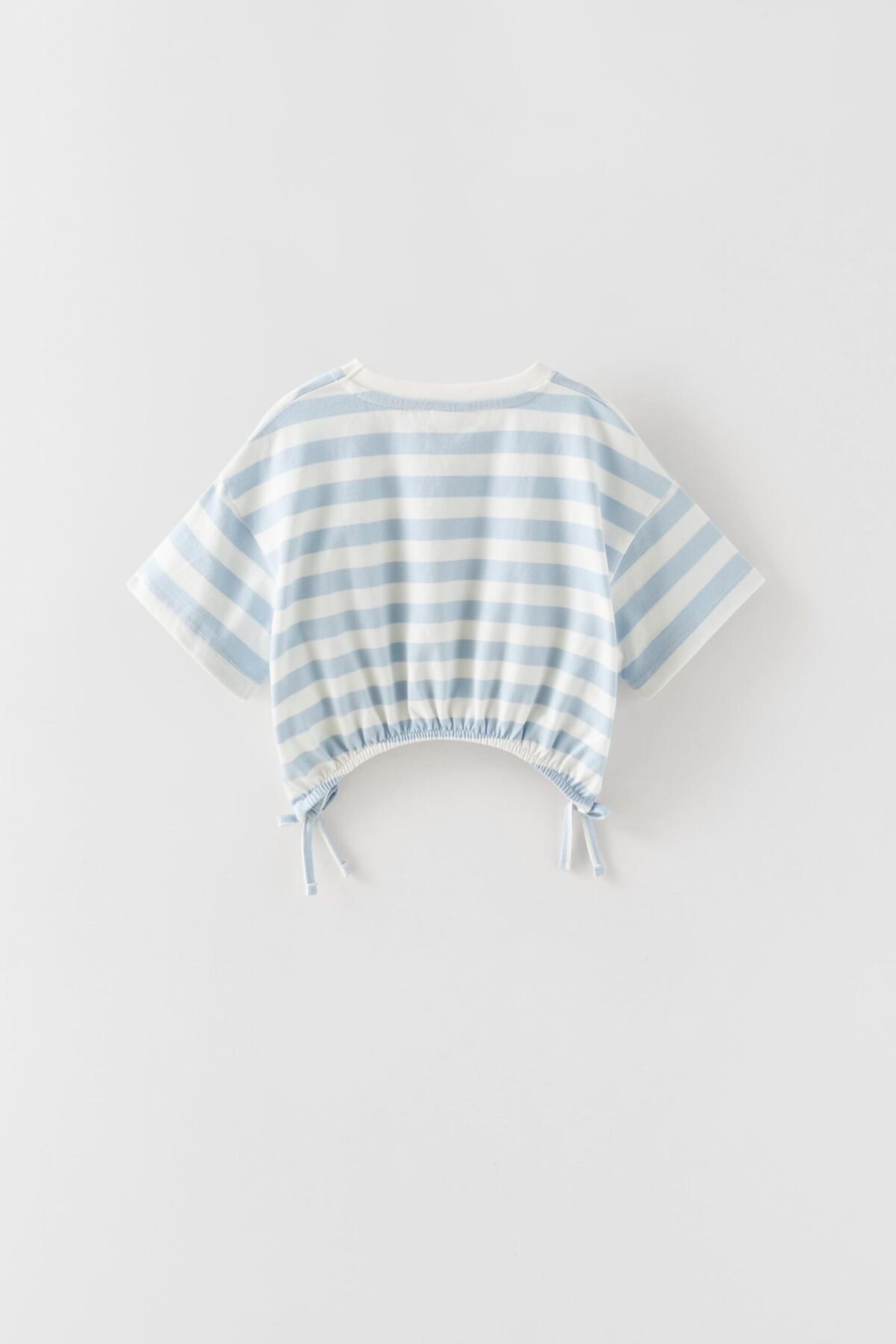 Kız Çocuk Çizgili Crop T-Shirt - Görsel 2