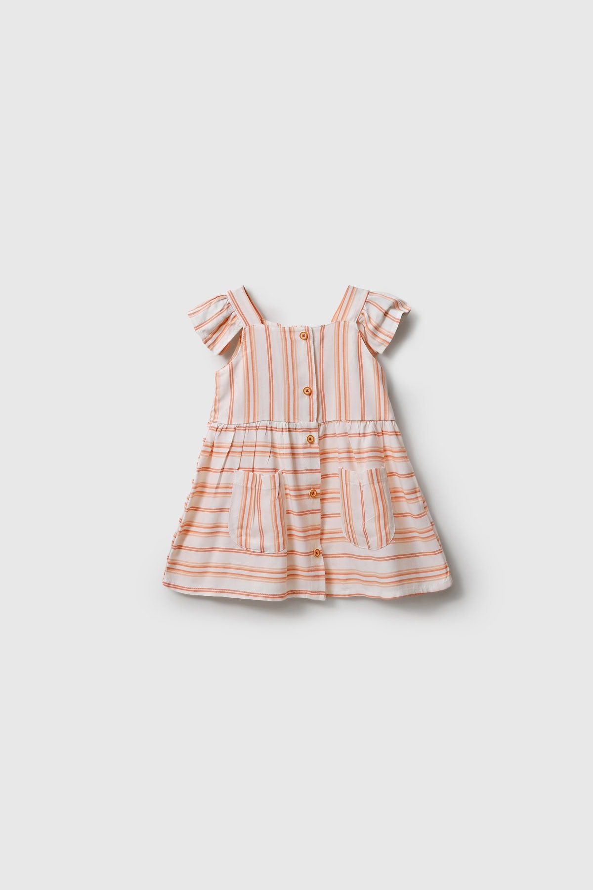 4269002327 Kız Bebek Çizgili Elbise - Görsel 1