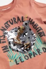 Erkek Çocuk Leopar Çift Yönlü Pullu T-Shirt - Görsel 3