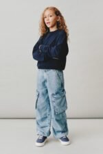 Kız Çocuk Denim Kargo Pantolon - Görsel 2