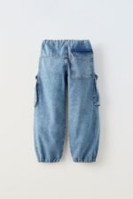 Kız Çocuk Denim Kargo Pantolon - Görsel 3