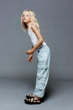 Kız Çocuk Denim Kargo Pantolon - Görsel 2