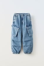 Kız Çocuk Denim Kargo Pantolon
