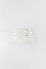 Kız Çocuk Düğmeli Denim Şort Etek