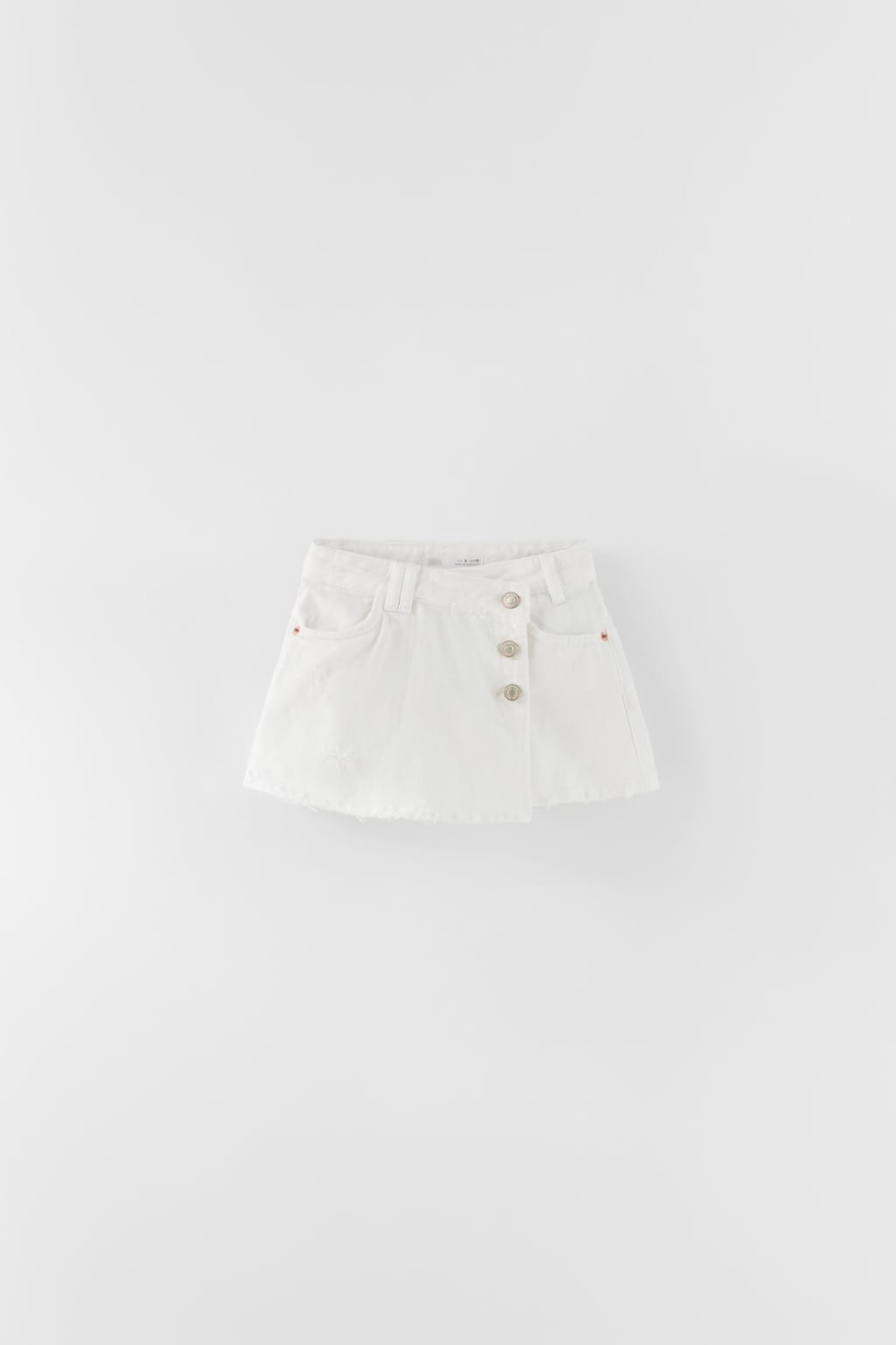 Kız Çocuk Düğmeli Denim Şort Etek
