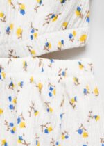 Kız Çocuk Çiçek Desenli Yırtmaçlı Elbise - Görsel 2