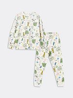 Kız Çocuk Yaprak Desenli Pijama Takımı