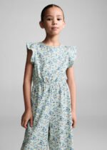 Kız Çocuk Çiçekli Tulum - Görsel 5