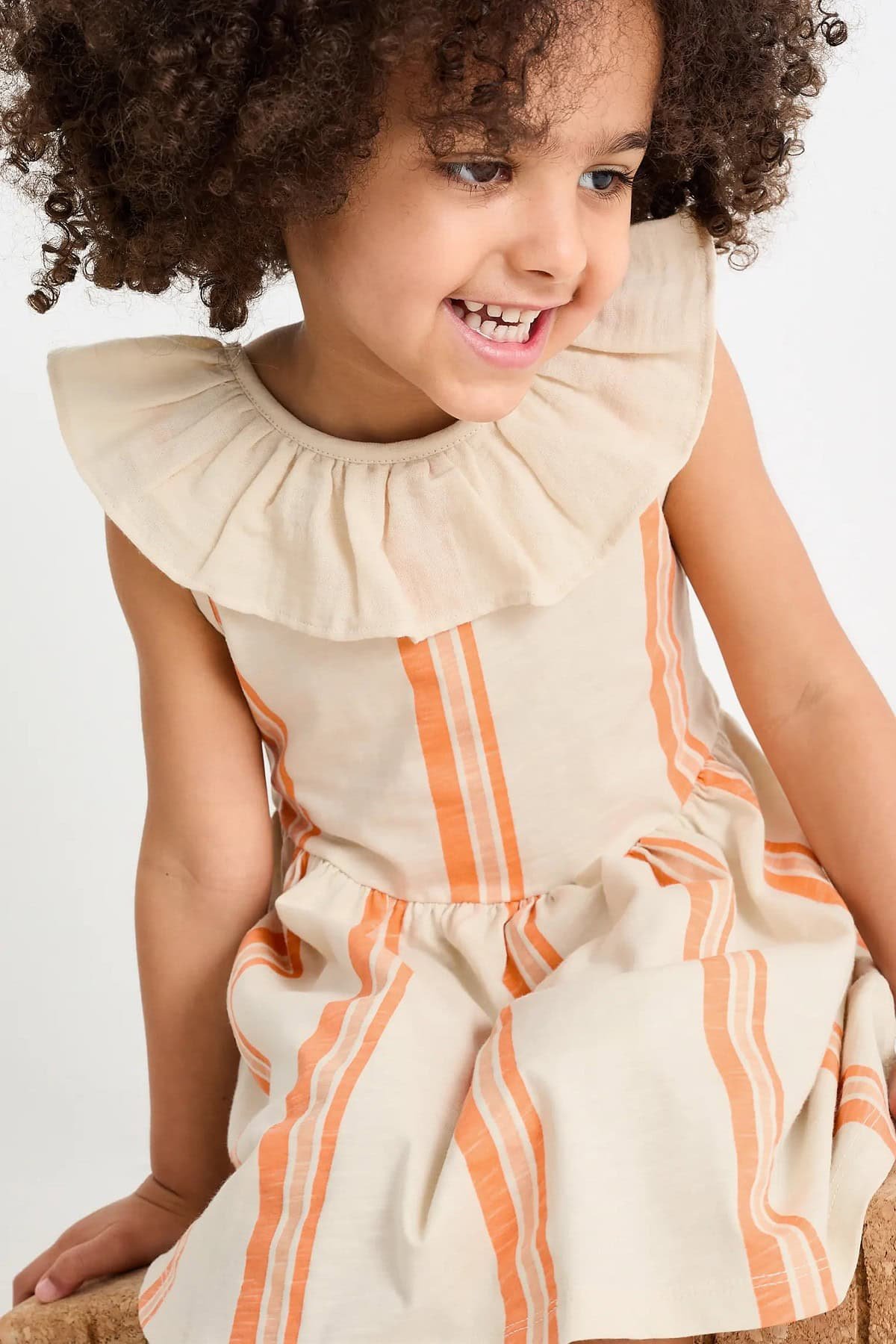 Kız Çocuk Sırtı Fiyonk Detaylı Elbise - Görsel 5