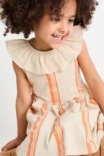 Kız Çocuk Sırtı Fiyonk Detaylı Elbise - Görsel 5