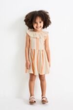 Kız Çocuk Sırtı Fiyonk Detaylı Elbise - Görsel 2