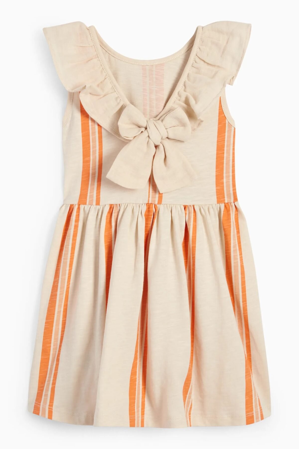 Kız Çocuk Sırtı Fiyonk Detaylı Elbise - Görsel 4