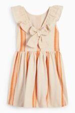 Kız Çocuk Sırtı Fiyonk Detaylı Elbise - Görsel 4