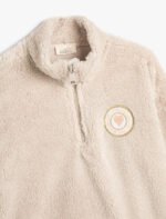 Kız Çocuk Yarım Fermuarlı Polar Sweatshirt - Görsel 2