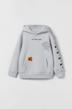 Erkek Çocuk Baskılı Kapüşonlu Sweatshirt