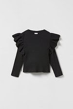 Kız Çocuk Siyah Fitilli T-Shirt