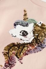 Kız Çocuk Pullu Sweatshirt - Görsel 2