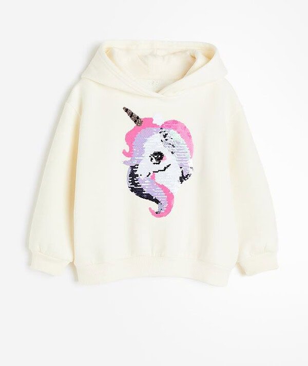 Kız Çocuk Kapüşonlu Pullu Sweatshirt
