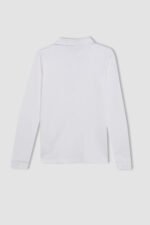 Kız Çocuk Uzun Kol Polo Yaka T-Shirt - Görsel 3