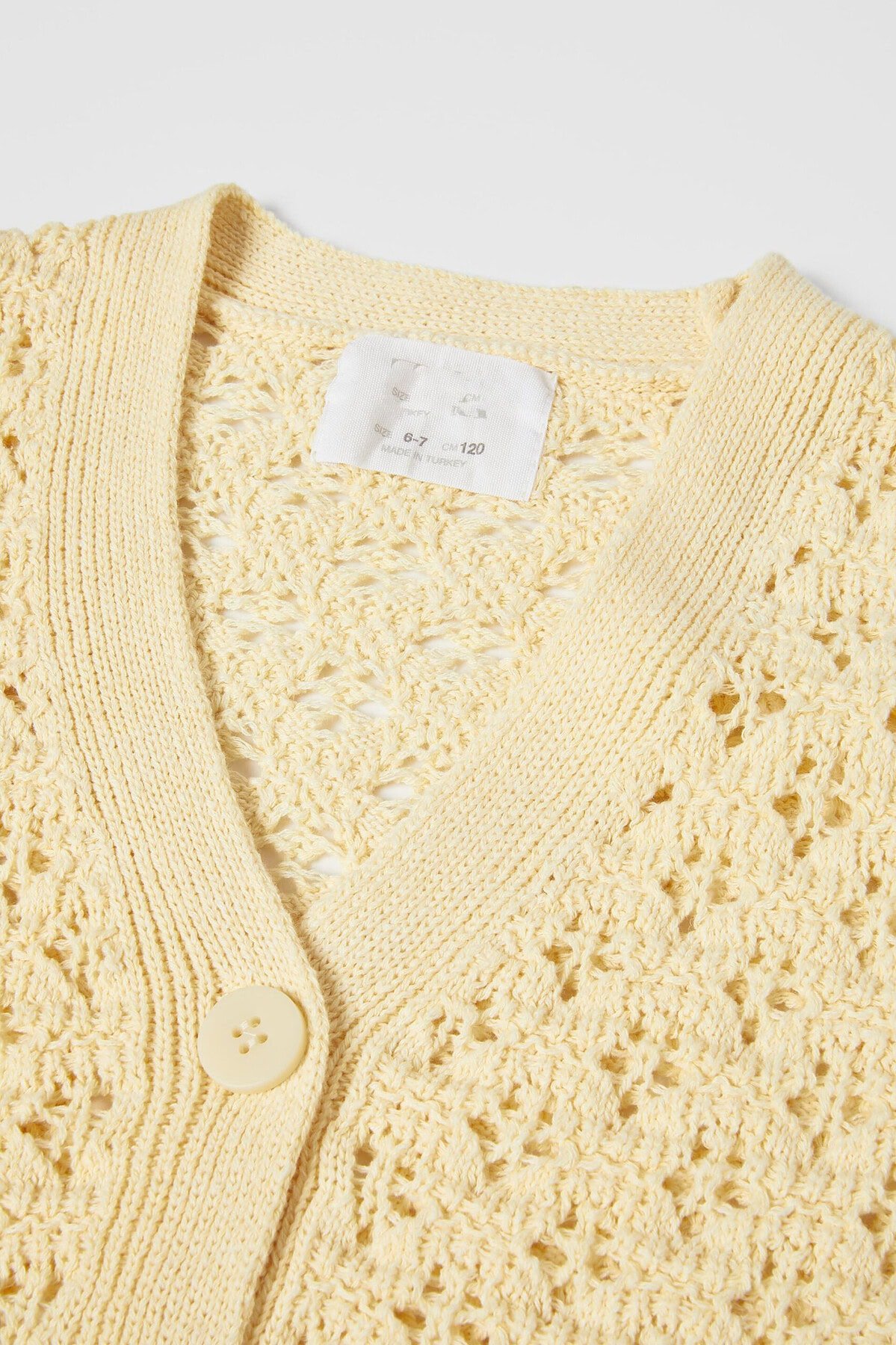 Kız Çocuk Sarı Ajurlu Hırka - Görsel 2