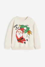 Erkek Çocuk Noel Baba Baskılı Sweatshirt