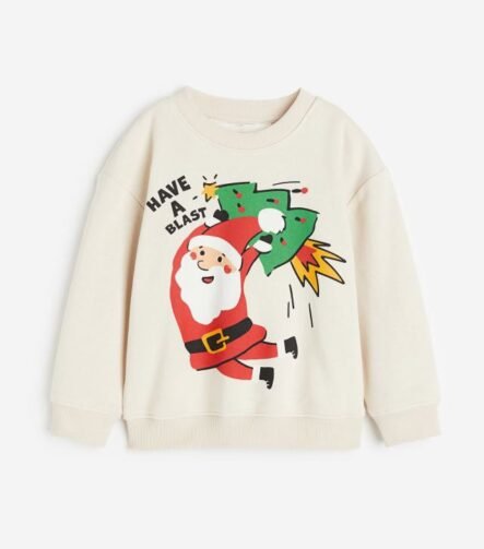 Erkek Çocuk Noel Baba Baskılı Sweatshirt