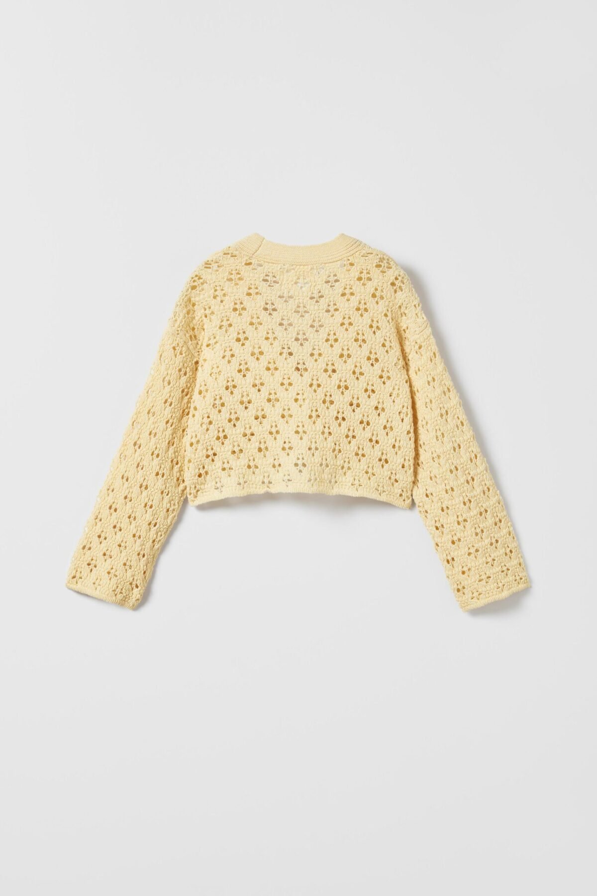 Kız Çocuk Sarı Ajurlu Hırka - Görsel 3