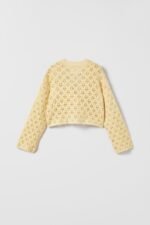 Kız Çocuk Sarı Ajurlu Hırka - Görsel 3