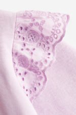 Kız Çocuk Omuzu Dantelli Baskılı Sweatshirt - Görsel 2