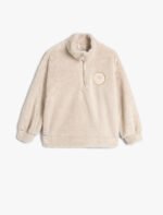 Kız Çocuk Yarım Fermuarlı Polar Sweatshirt